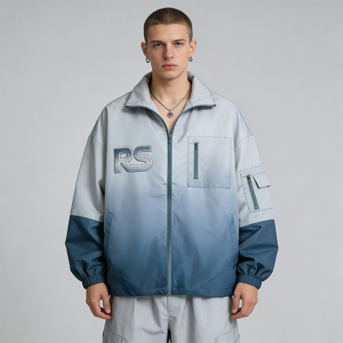Custom Gradient Patchwork Embroidered Jacket | Streetwear and Outdoor | Custom Streetwear Manufacturer