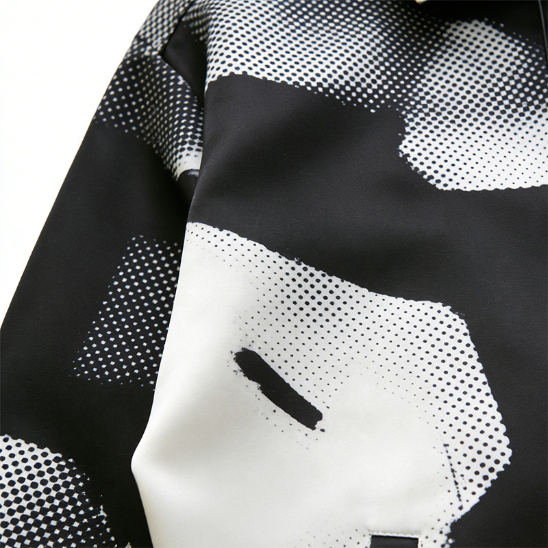 Custom Men's Satin Digital Print Collar Jacket