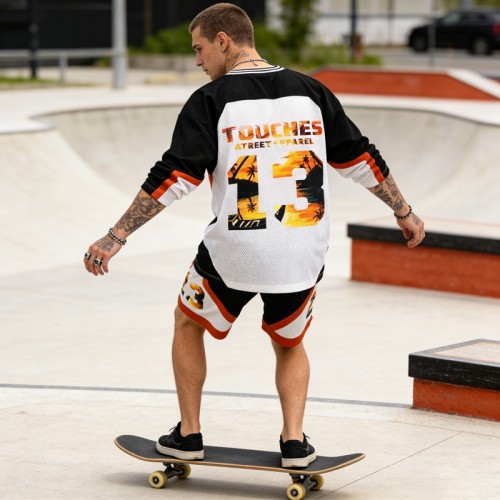 Custom Men's Paneling and DTF Print Mesh Set | Lightweight Streetwear | Custom Streetwear Manufacturer