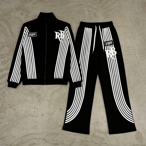 Custom Men's Patch Embroidered Striped Tracksuits | Cotton Blend | Custom Streetwear Manufacturer