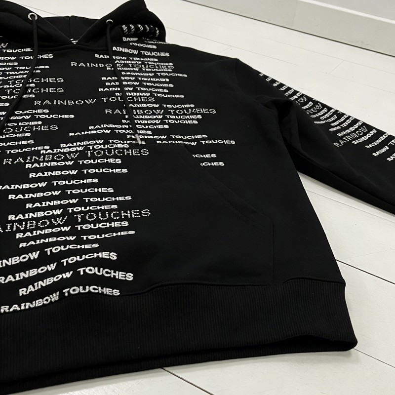 Embroidered Rhinestone Text Tracksuit
