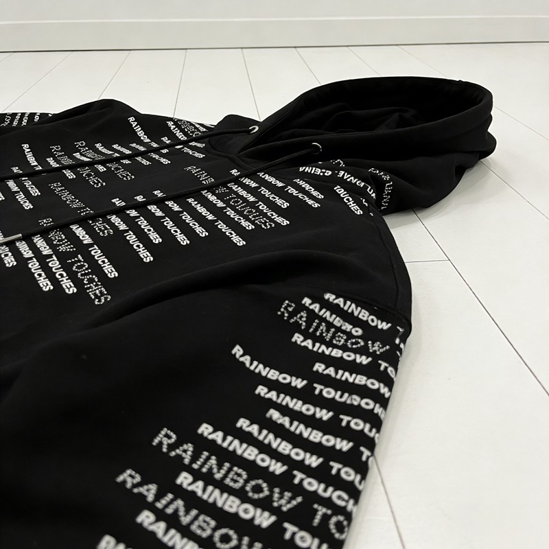 Embroidered Rhinestone Text Tracksuit