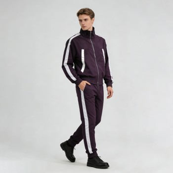 3D Silicone Print Paneled Tracksuits | Cropped Jacket and Joggers | Nylon Fabric | Streetwear Manufacturer