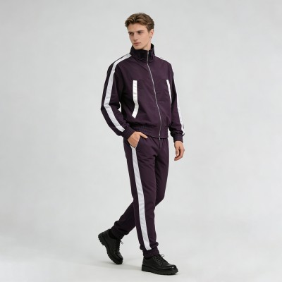 3D Silicone Print Paneled Tracksuits | Cropped Jacket and Joggers | Nylon Fabric | Streetwear Manufacturer