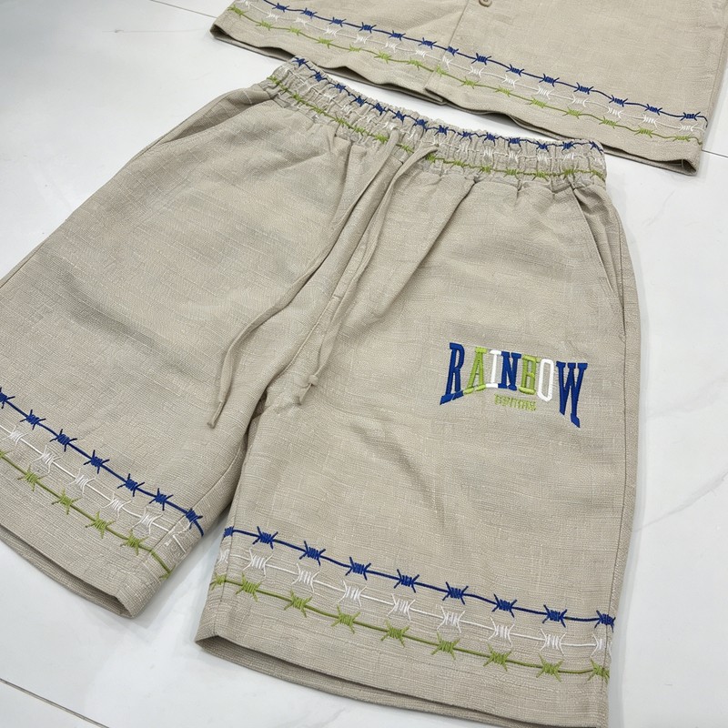 Men's Embroidered and Back Logo DTF Shirt Shorts