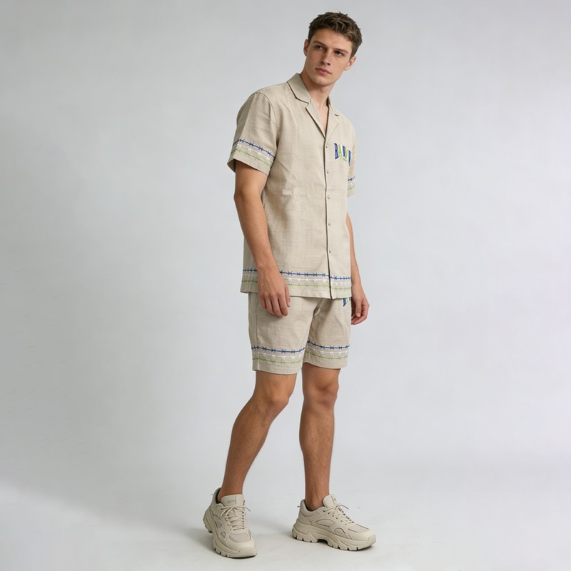 Men's Embroidered and Back Logo DTF Shirt Shorts