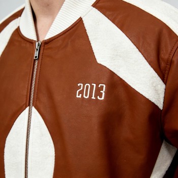 3D Embroidery Paneled Leather Tracksuit | Bomber Jacket and Flare Pants | Custom Streetwear Manufacturer