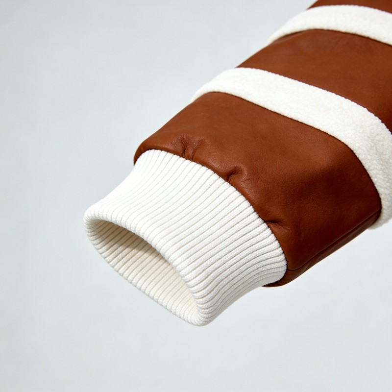 3D Embroidery Paneled Leather Tracksuit