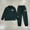 Embroidery and Screen Print Plaid Tracksuit | Polo Collar and Jogger Pants | OEM Streetwear
