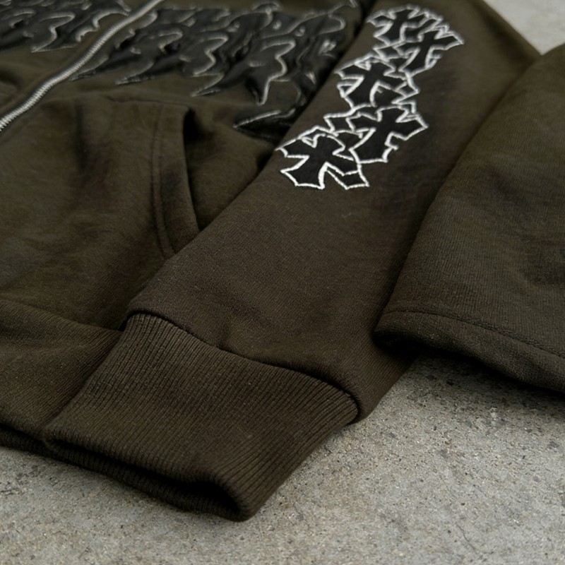 Men's 3D Embroidery Applique Cross Tracksuit