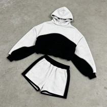Color Block Hoodie and Shorts Tracksuits | Contrast Stitching | Casual Streetwear | Clothing Manufacturer