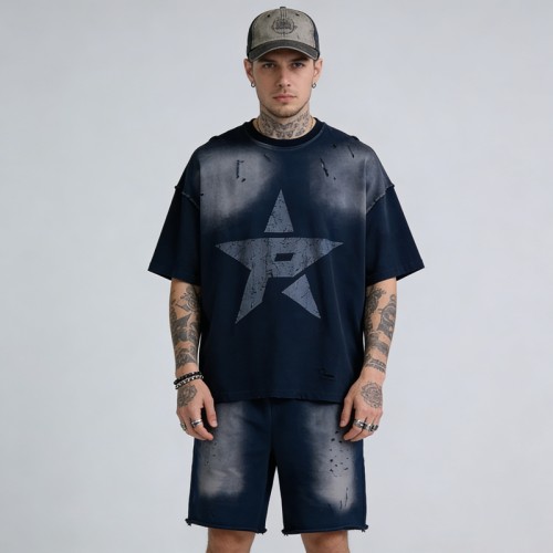 Star Washed Print Sun Faded Tracksuit | Direct Injection | Casual Streetwear | Custom Streetwear Manufacturer