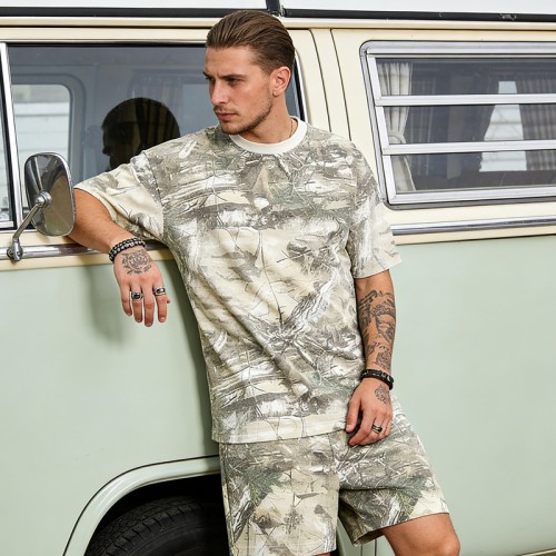 Men's Real Tree Camo Tracksuit | 100% Cotton | Daily Casual Streetwear | Custom Streetwear