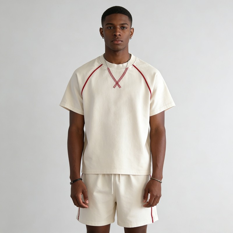 Men's Contrast Stitch Raglan Sleeve Tracksuit