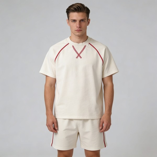 Men's Contrast Stitch Raglan Sleeve Tracksuit | Elastic Waist | Casual Daily Streetwear | Clothing Manufacturer