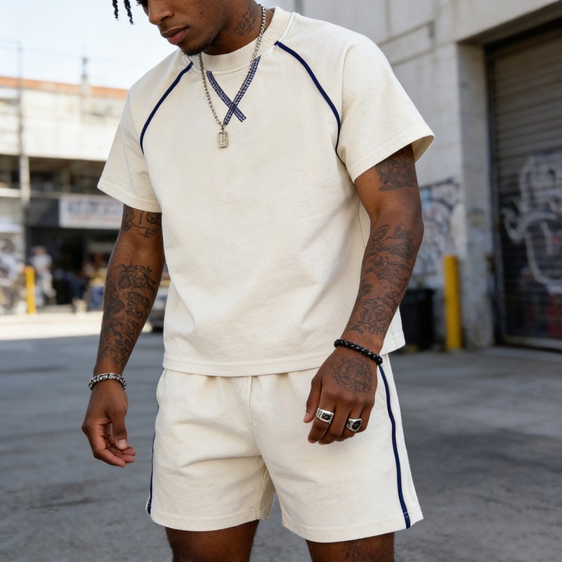 Men's Contrast Stitch Raglan Sleeve Tracksuit