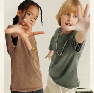 Custom Kids' Acid Washed T-Shirt | 270G Cotton | Breathable Streetwear | Custom Clothing Manufacturer