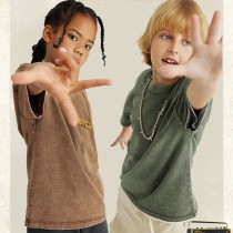 Custom Kids' Acid Washed T-Shirt | 270G Cotton | Breathable Streetwear | Custom Clothing Manufacturer