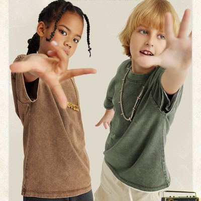 Custom Kids' Acid Washed T-Shirt | 270G Cotton | Breathable Streetwear | Custom Clothing Manufacturer