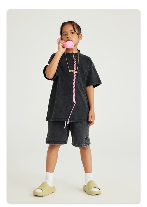 Custom Kids' Acid Washed T-Shirt | 270G Cotton | Breathable Streetwear | Custom Clothing Manufacturer