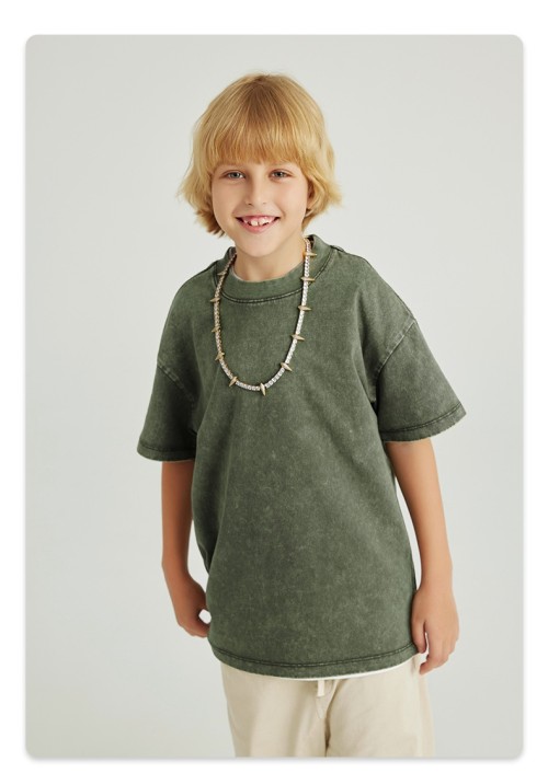 Custom Kids' Acid Washed T-Shirt | 270G Cotton | Breathable Streetwear | Custom Clothing Manufacturer