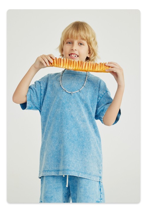 Custom Kids' Acid Washed T-Shirt | 270G Cotton | Breathable Streetwear | Custom Clothing Manufacturer
