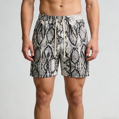 Men's DTG Print Snakeskin Drawstring Shorts | Breathable Streetwear | Custom Streetwear Manufacturer