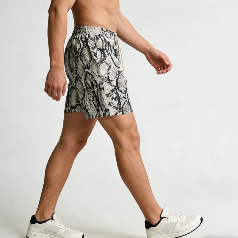 Men's DTG Print Snakeskin Drawstring Shorts
