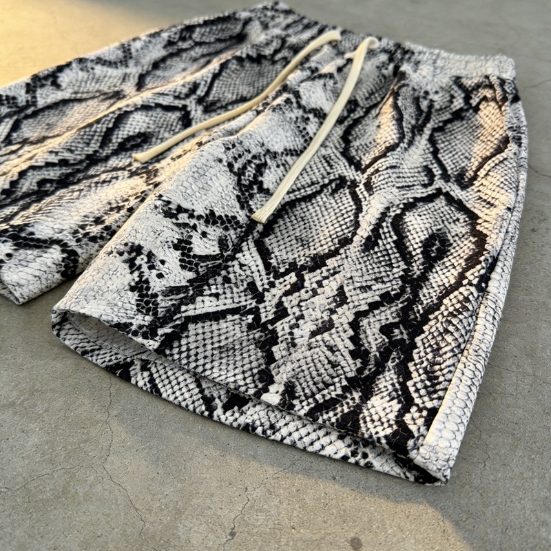Men's DTG Print Snakeskin Drawstring Shorts