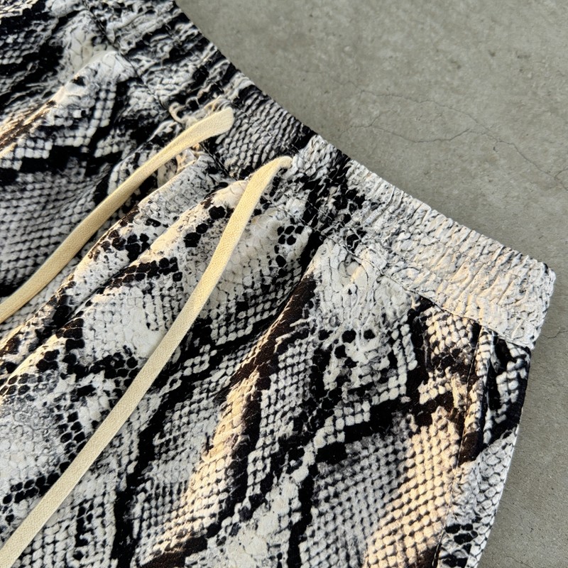 Men's DTG Print Snakeskin Drawstring Shorts