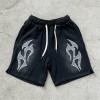 Men's Spray Dye Screen Print Flame Graphic Shorts | Quick Dry | Casual Streetwear | Custom Streetwear