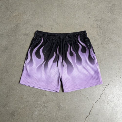 Men's Full-Coverage Sublimation Print Flame Shorts | Quick-Dry Mesh Fabric | Casual Streetwear | Clothing Manufacturer