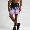 Men's Full-Coverage Sublimation Print Flame Shorts | Quick-Dry Mesh Fabric | Casual Streetwear | Clothing Manufacturer