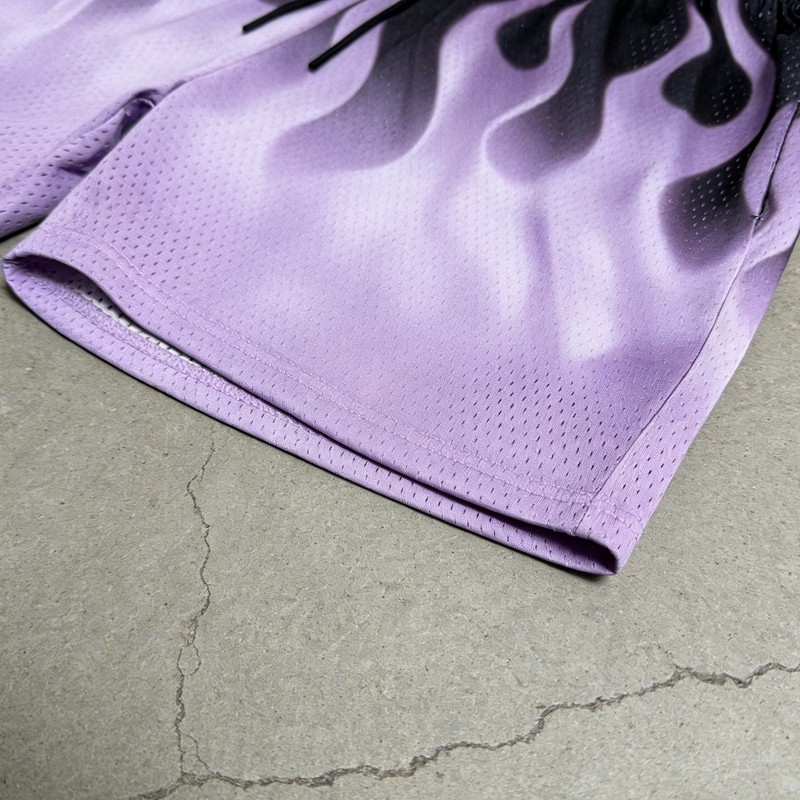 Men's Full-Coverage Sublimation Print Flame Shorts