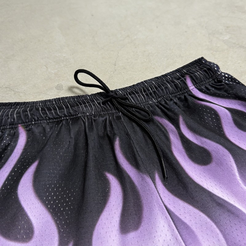 Men's Full-Coverage Sublimation Print Flame Shorts