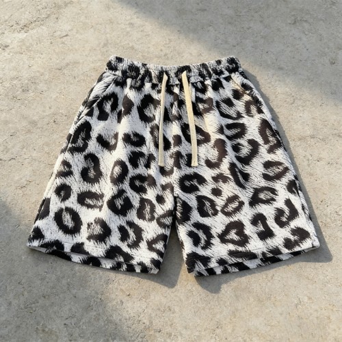 Men's DTG Print Leopard Print Drawstring Shorts | Cotton Blend | Casual Streetwear | Custom Streetwear