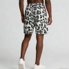 Men's DTG Print Leopard Print Drawstring Shorts | Cotton Blend | Casual Streetwear | Custom Streetwear