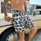 Men's DTG Print Leopard Print Drawstring Shorts | Cotton Blend | Casual Streetwear | Custom Streetwear