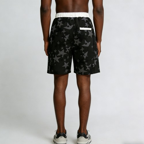 Custom Men's Heat Transfer Star Print Shorts | Drawstring | Quick-Dry Streetwear | Clothing Manufacturer