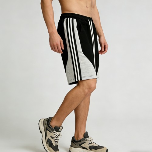 Men's Color Block Stripe Drawstring Shorts | Cotton Blend | Casual Streetwear | Clothing Manufacturer