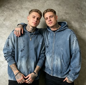 Washed Distressed Ink-splatter print Zip Hoodie | Vintage Streetwear | Custom Streetwear Manufacturer