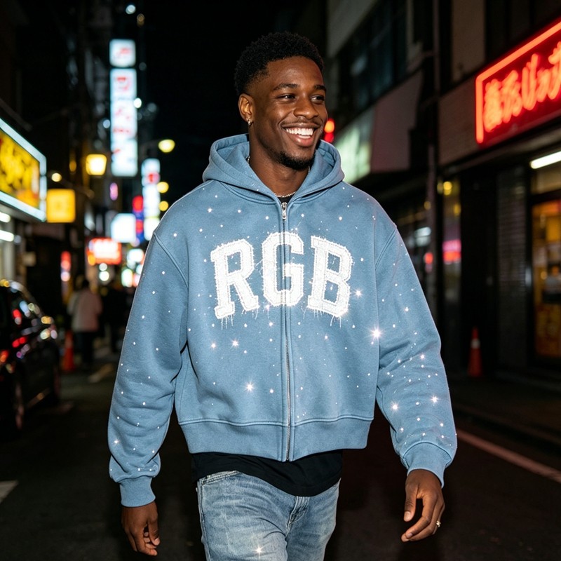 Washed Vintage Rhinestone Oversized Hoodie