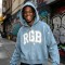 Washed Vintage Rhinestone Oversized Hoodie | Raw Edge Applique Embroidery | 100% Cotton | Custom Streetwear