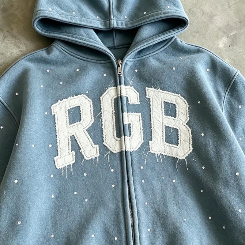 Washed Vintage Rhinestone Oversized Hoodie