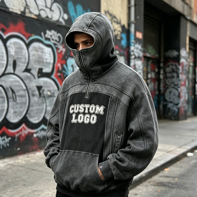 Washed Vintage Balaclava Hoodie