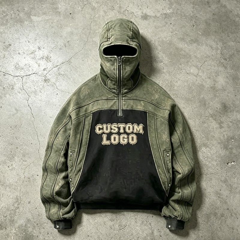 Washed Vintage Balaclava Hoodie