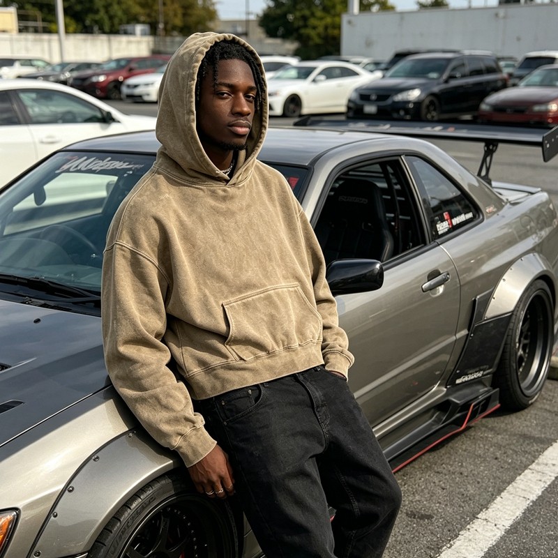 Men's Washed Vintage Oversized Hoodie