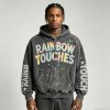 Heavy Enzyme Washed Distressed Zip Up Hoodie | Raw Edge Applique Embroidery | Heavyweight Cotton | OEM Streetwear