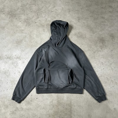 Sun Faded Washed Cutout Hoodie | Cotton Blend | Casual Streetwear | Custom Streetwear Manufacturer