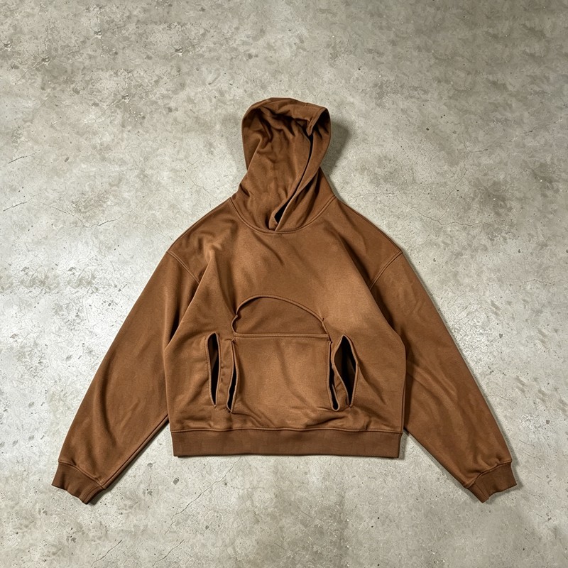 Sun Faded Washed Cutout Hoodie